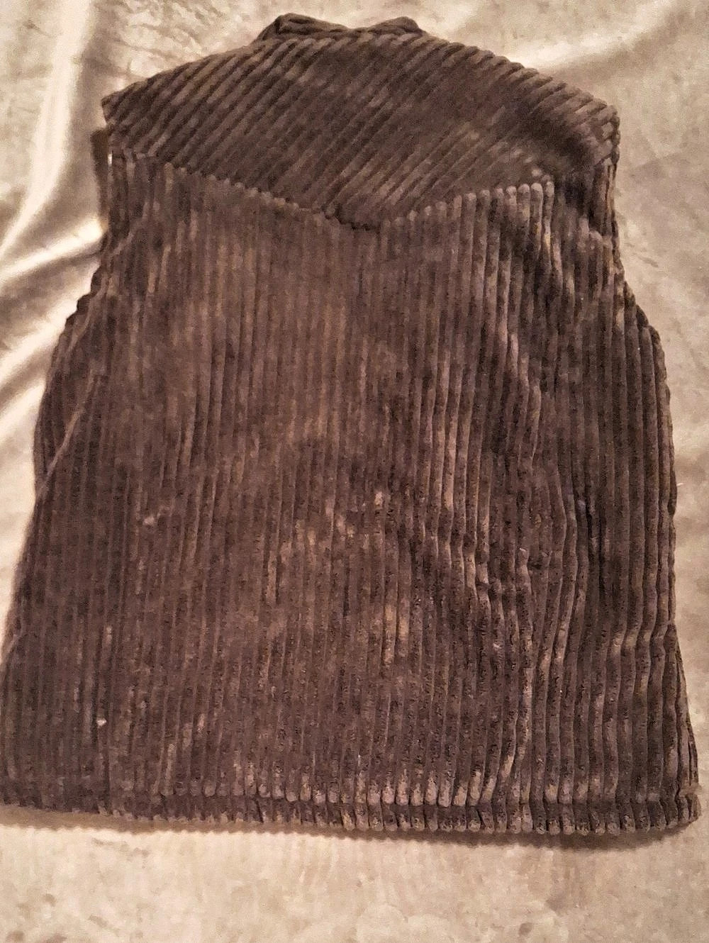 Adiktd Brown Corduroy Sherpa Vest Size Large - Picture 2 of 7